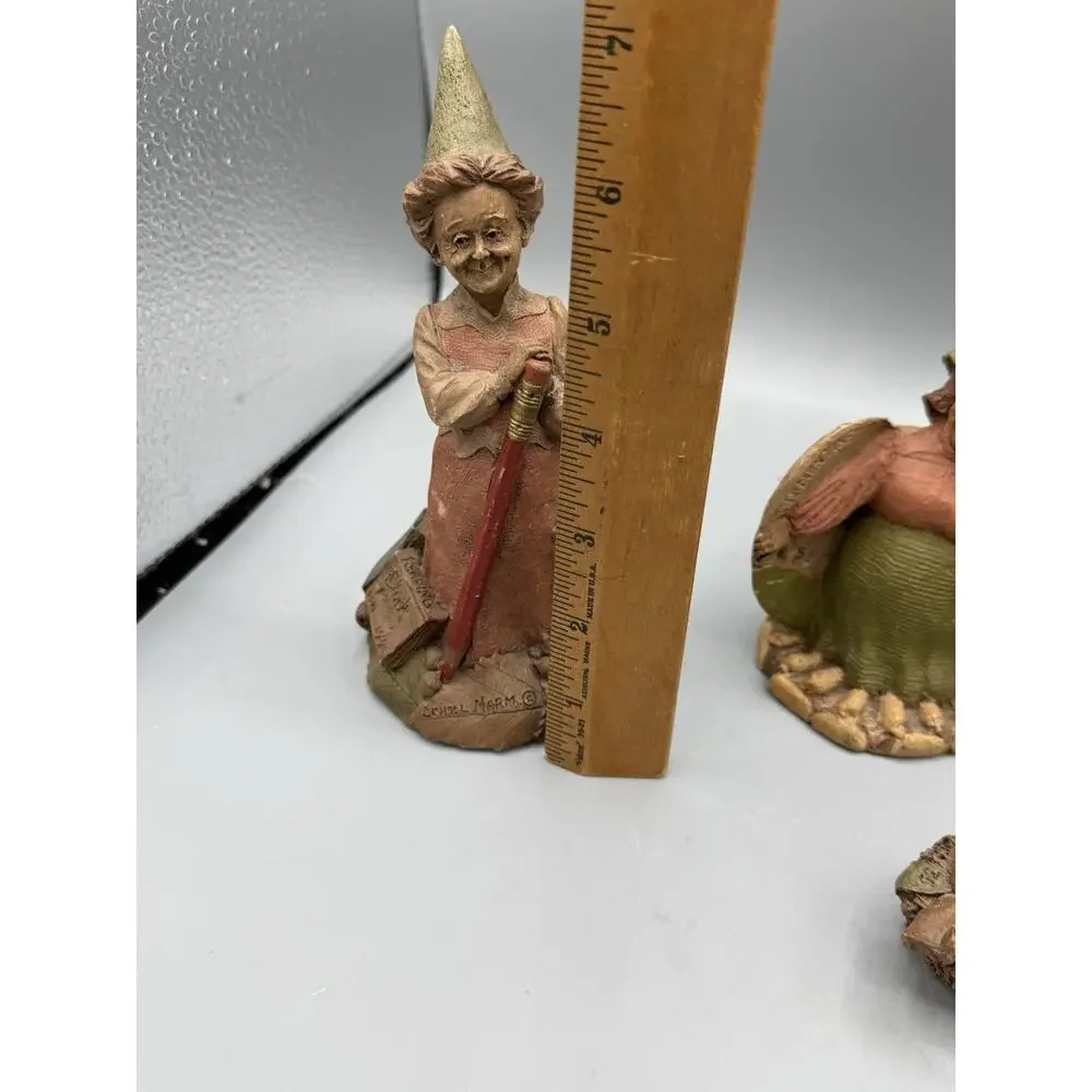 Vintage Tom Clark Cairn Studio Resin Gnome Figurine Lot 4 Jane Wolf 1987